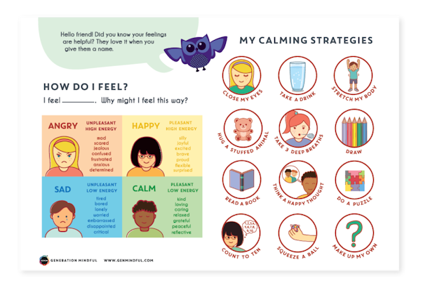 My Calming Strategies Poster features: