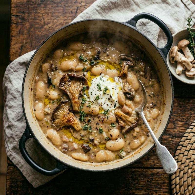 Autumn Mushroom and Butter Bean Stew
