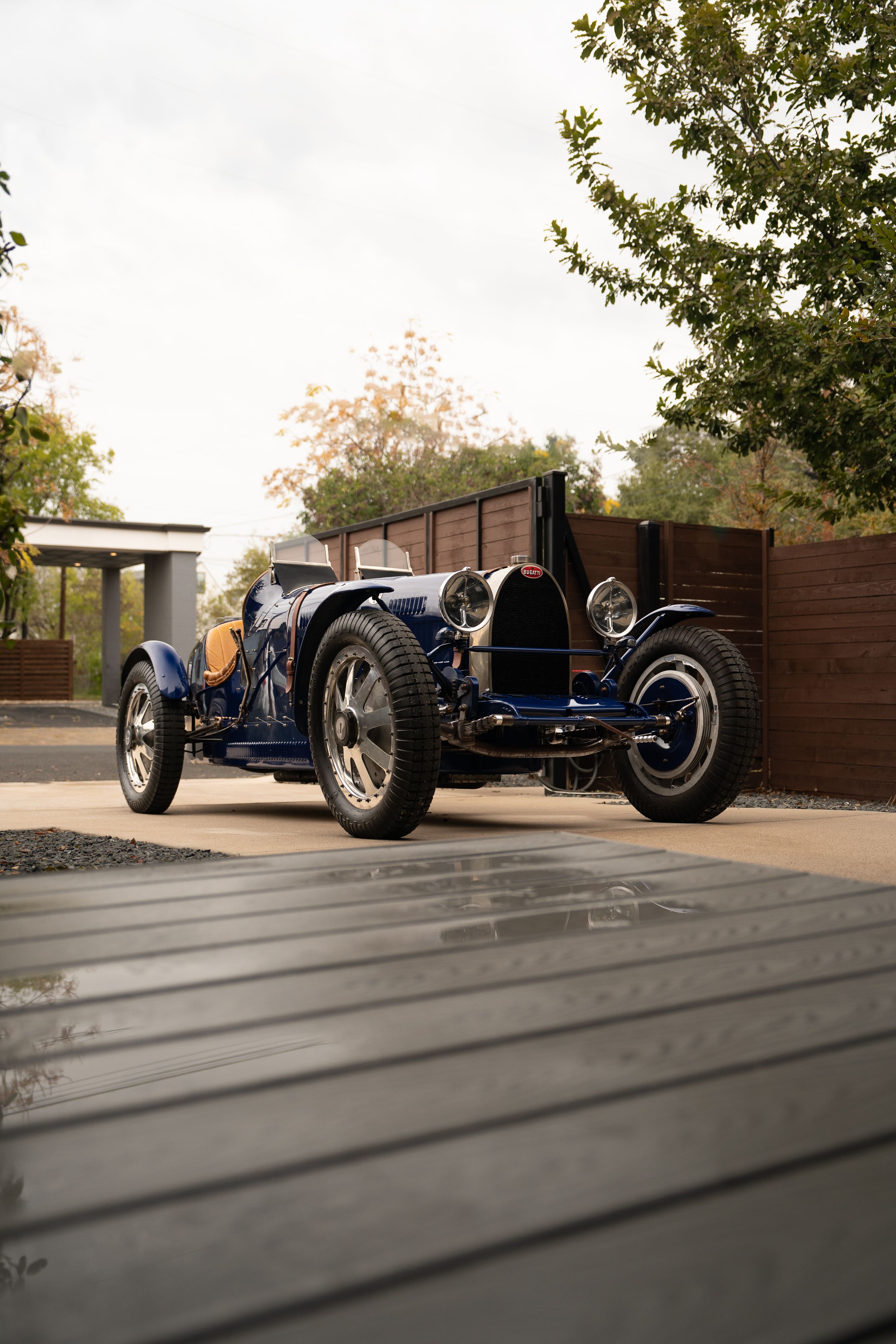 Pur Sang Bugatti Type 35 in Blue over Brown shot in Austin, TX.