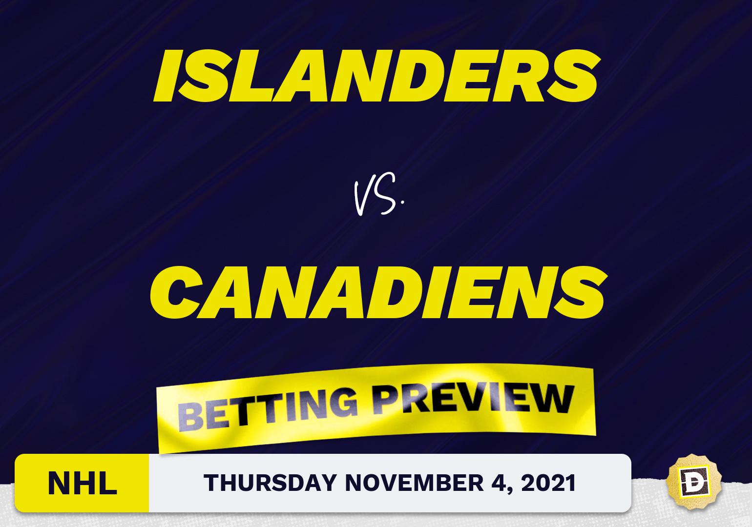 Islanders vs. Canadiens Predictions and Odds - Nov 4, 2021