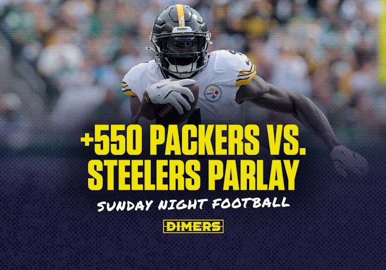 NFL Parlay bet for Week 8 Sunday Night Football featuring the Packers and Steelers.