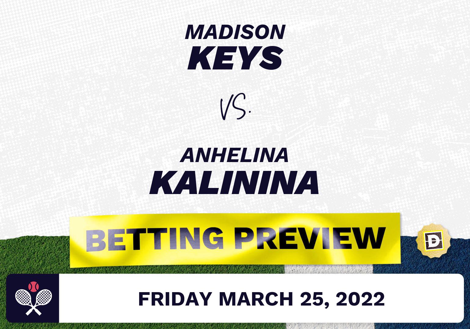 Madison Keys vs. Anhelina Kalinina Predictions - Mar 25, 2022