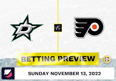 Stars vs. Flyers Prediction and Odds - Nov 13, 2022
