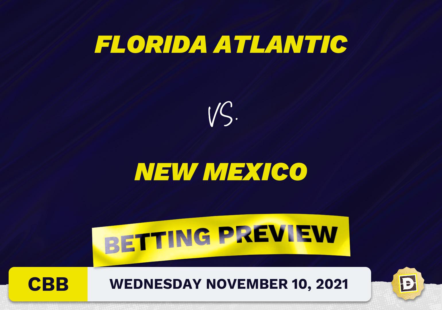 Florida Atlantic vs. New Mexico CBB Predictions and Odds - Nov 10, 2021