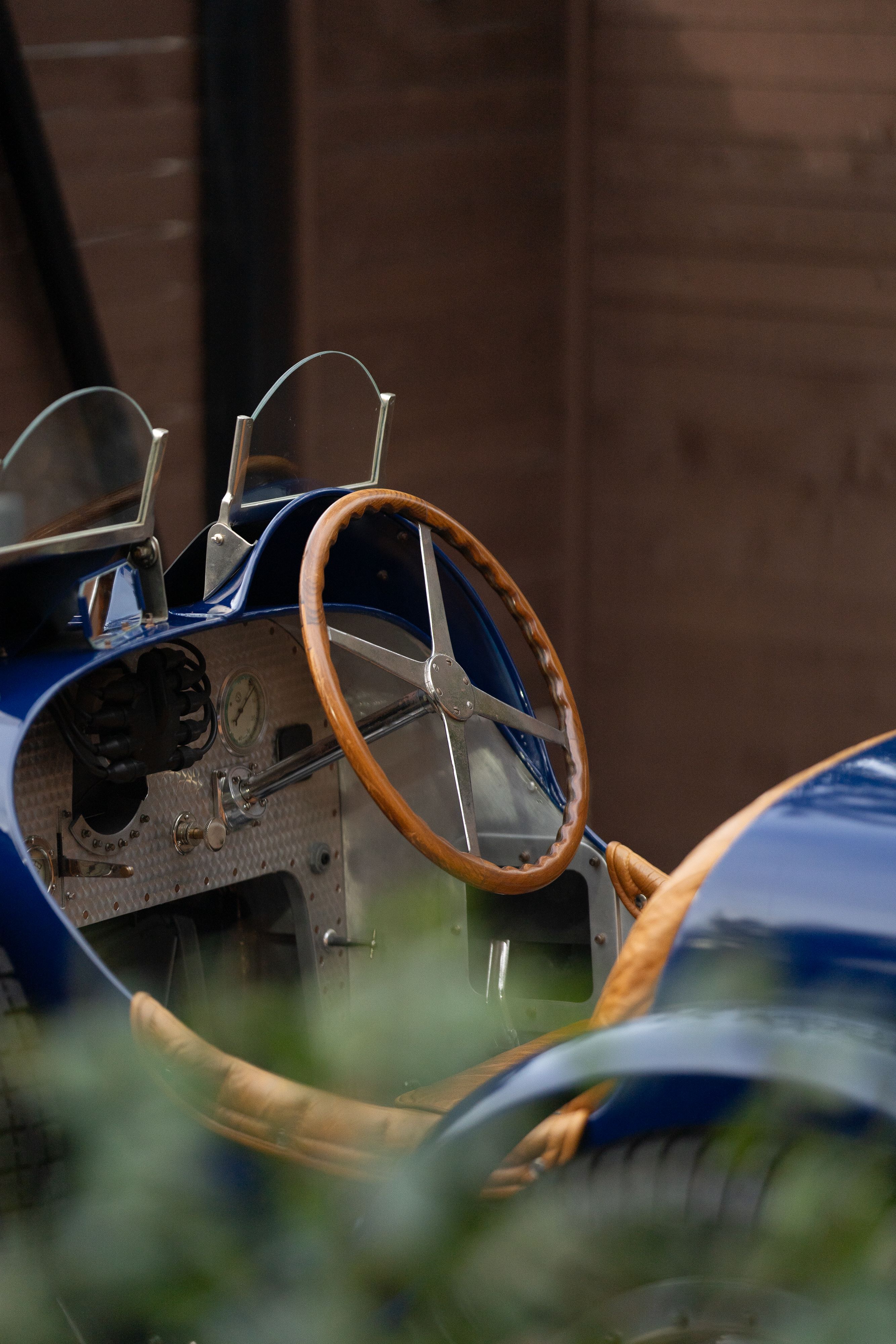 Pur Sang Bugatti Type 35 in Blue over Brown shot in Austin, TX.