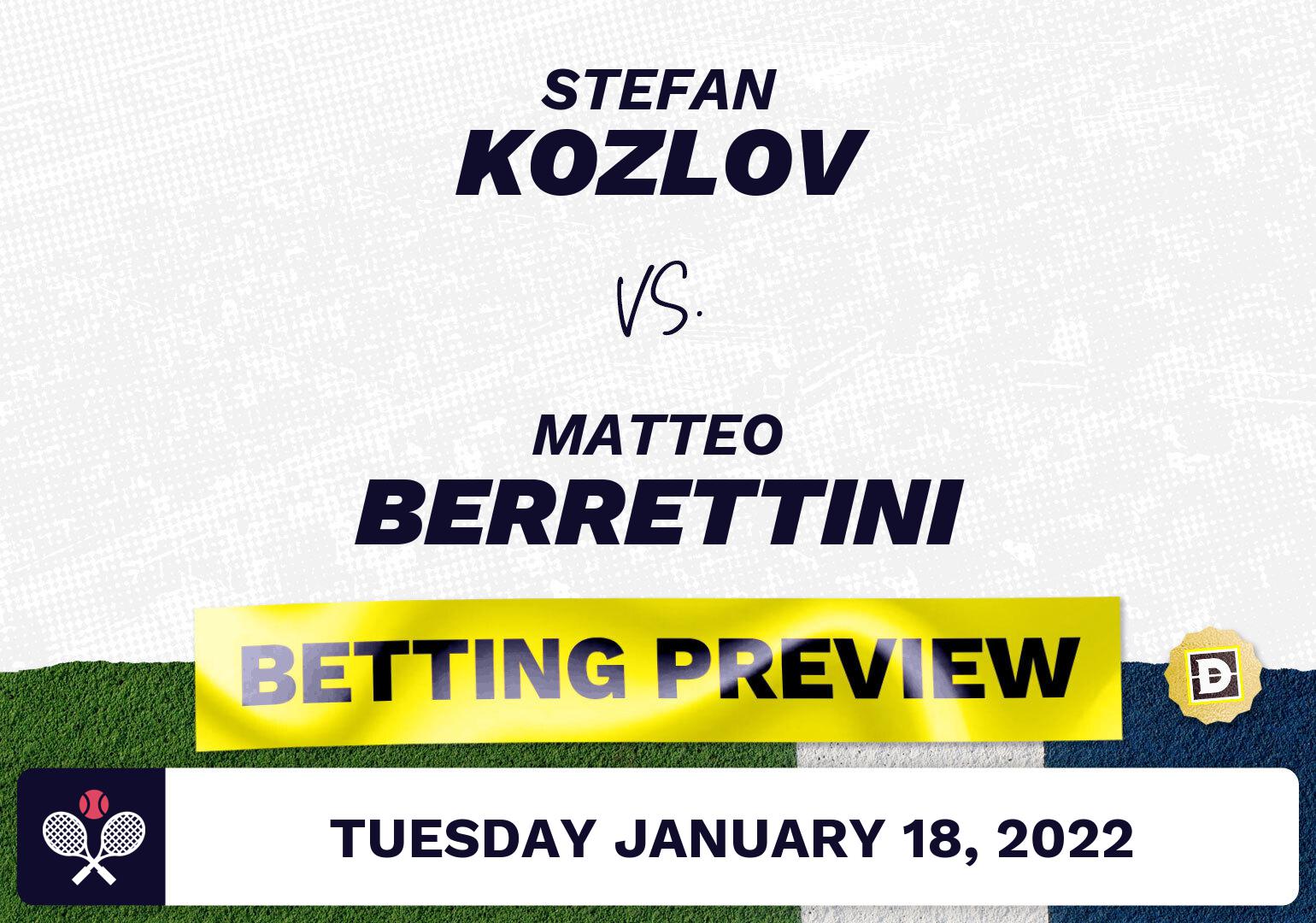 Stefan Kozlov vs. Matteo Berrettini Predictions - Jan 18, 2022