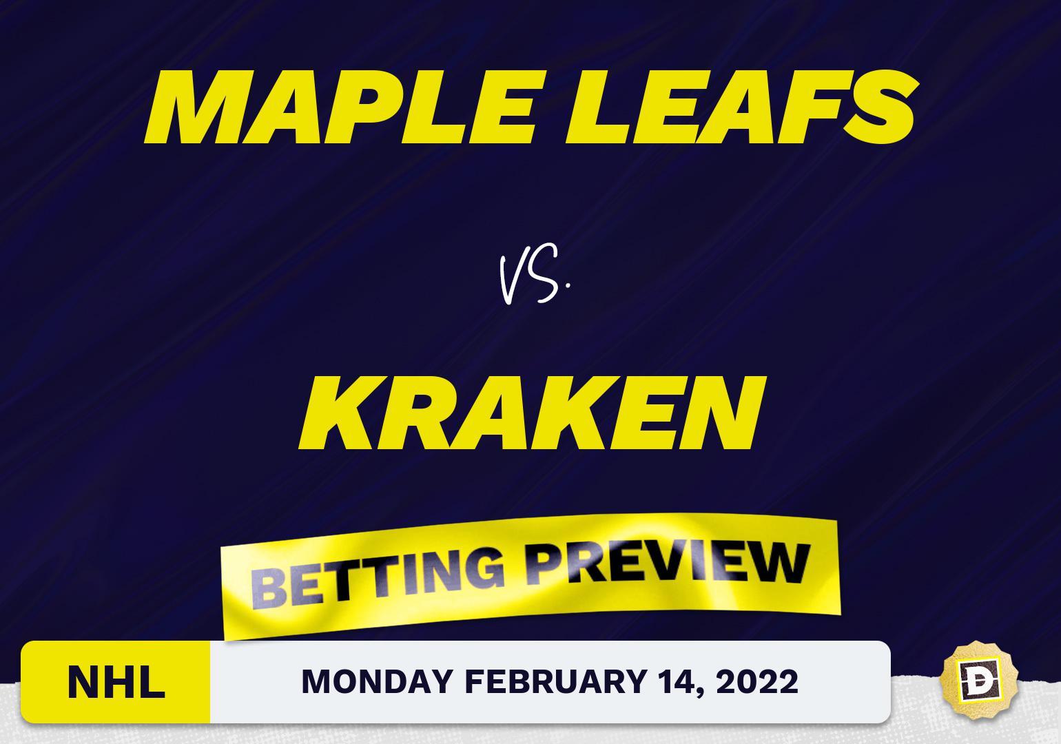 Maple Leafs vs. Kraken Predictions and Odds - Feb 14, 2022