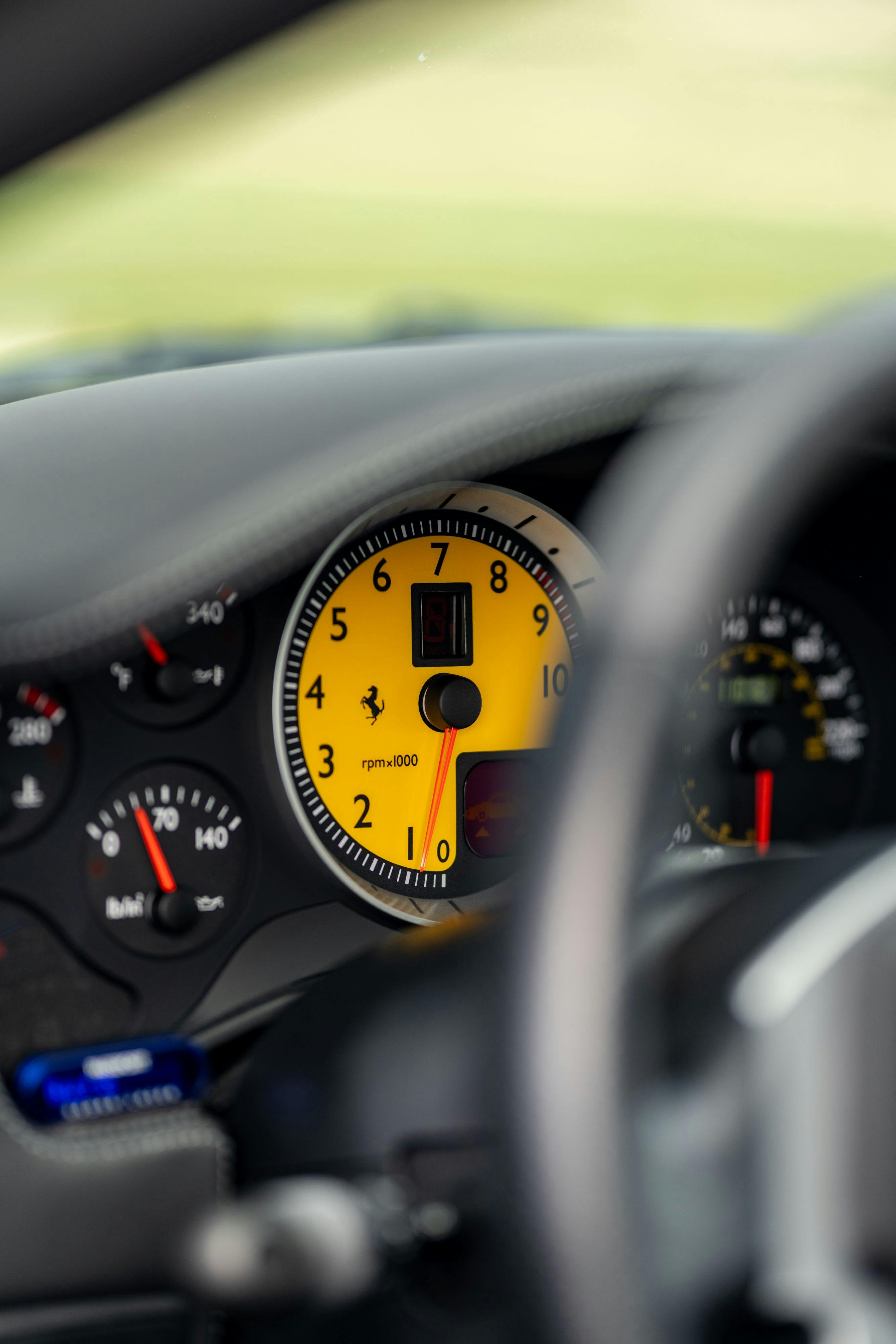 2008 Ferrari F430 gauge cluster in Grigio Silverstone on Black in Lakeway, TX.