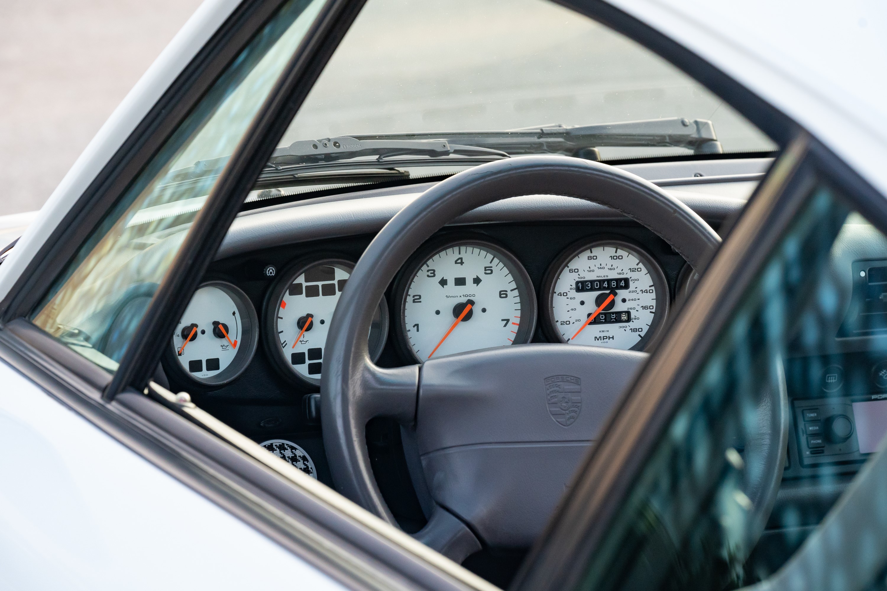 White on White Gauges in a Porsche 933.