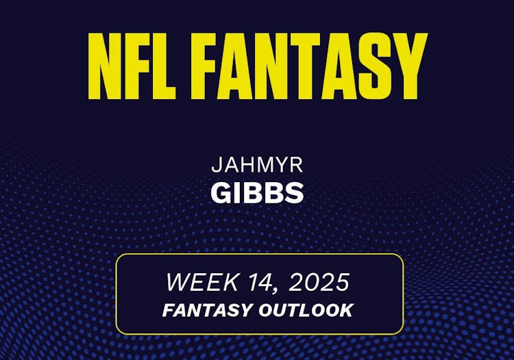 Jahmyr Gibbs projected stats Week 14, 2025.