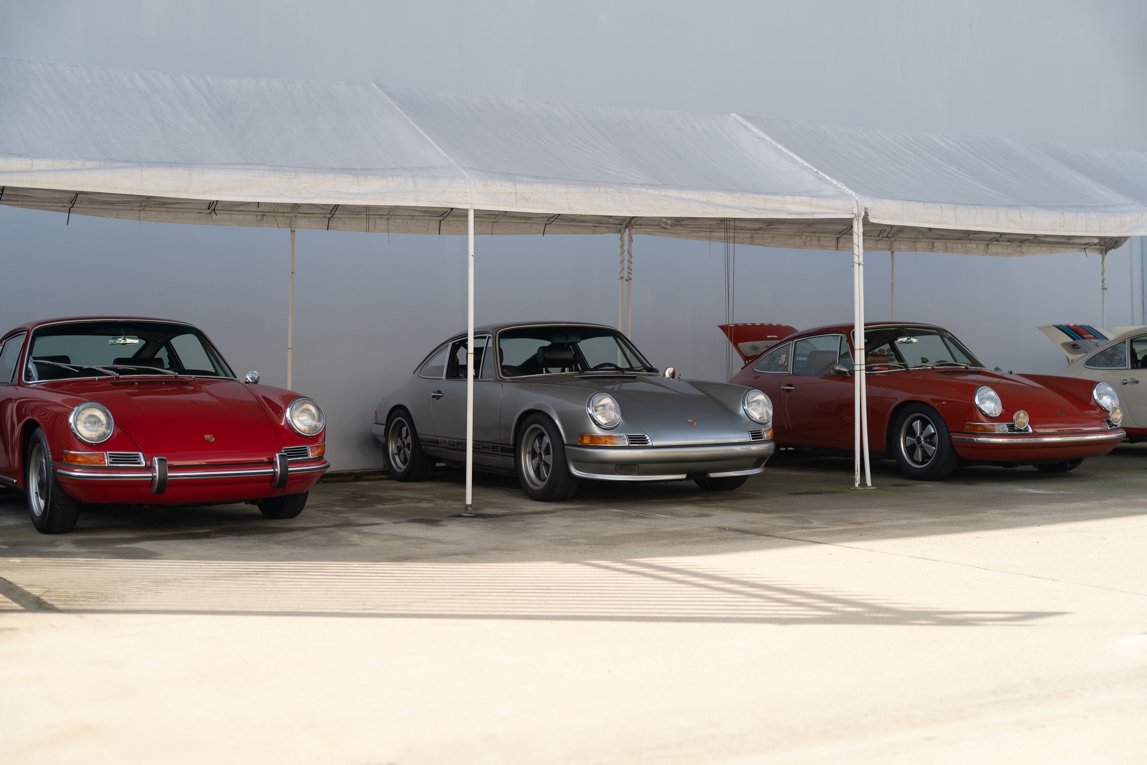 Assorted Porsche 911s at Scott's Independent in Anaheim, CA.