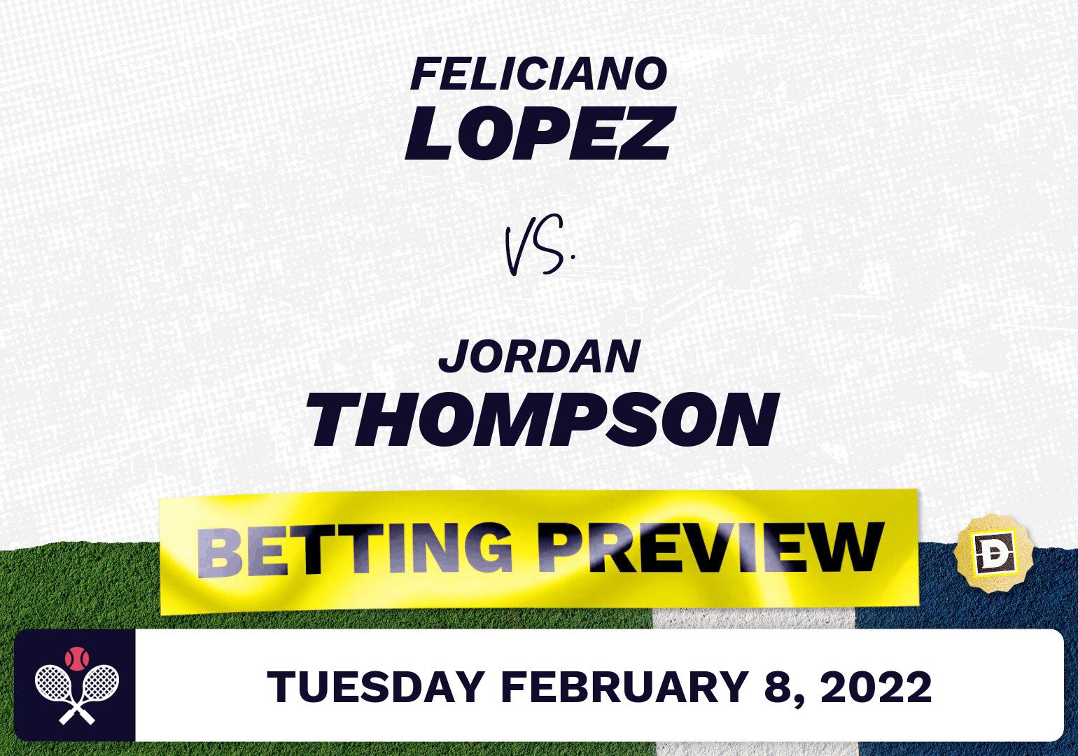 Feliciano Lopez vs. Jordan Thompson Predictions - Feb 8, 2022