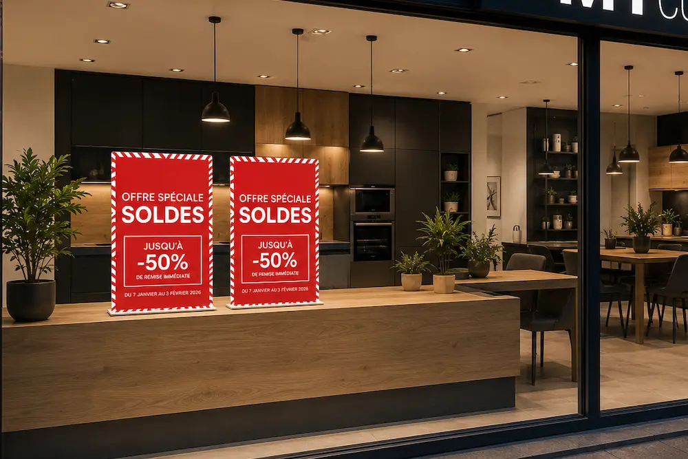Panneau AkyLux 80x120 MH Cuisines en vitrine de magasin