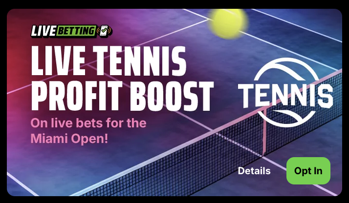 DraftKings tennis betting promo.