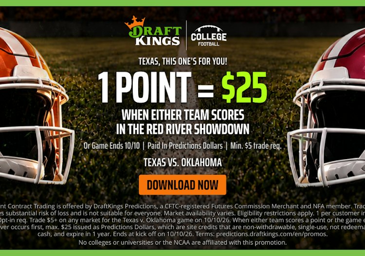 DraftKings Predictions Red River Showdown Promo.