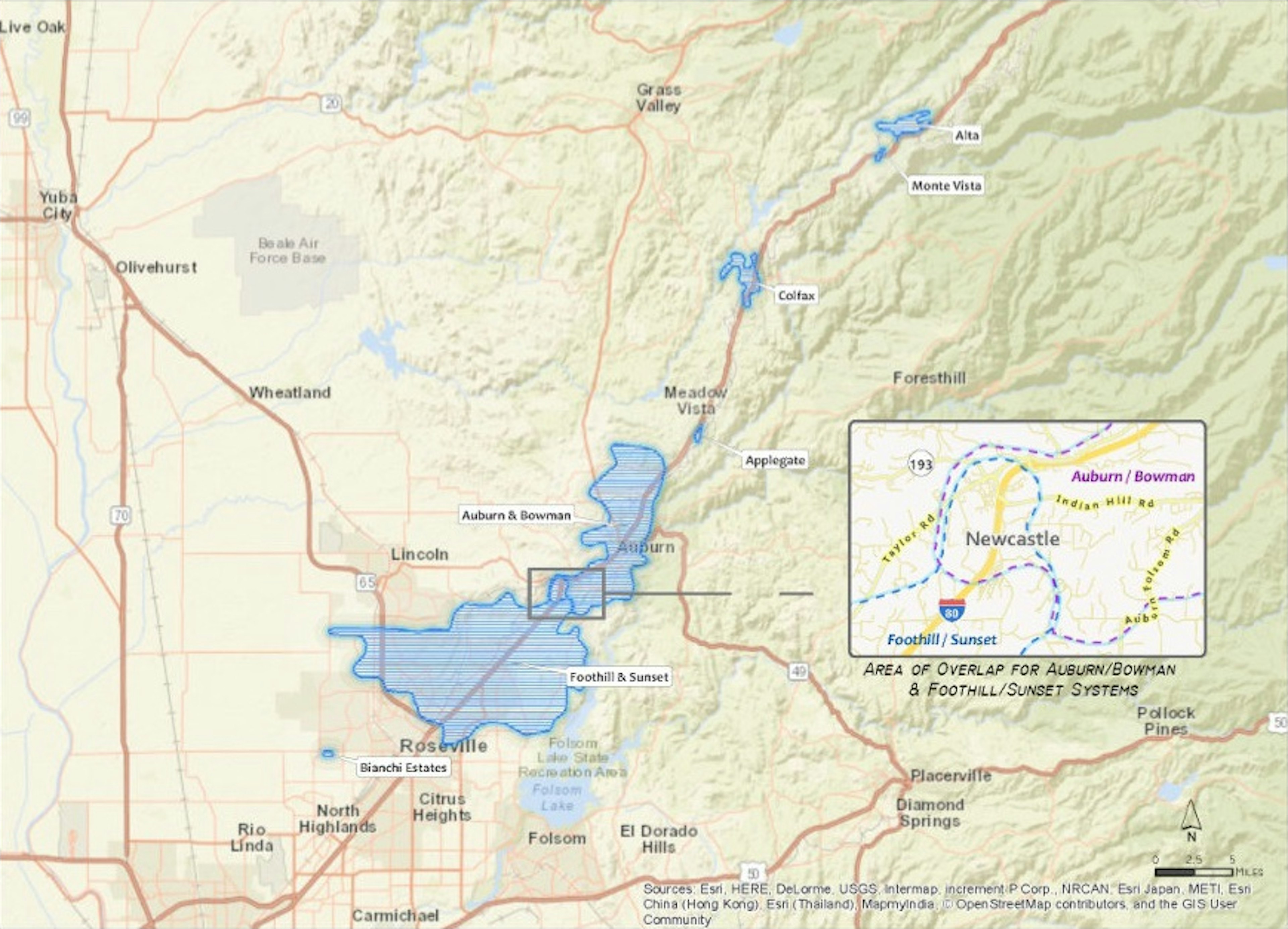 Map of Treated Water Services Areas