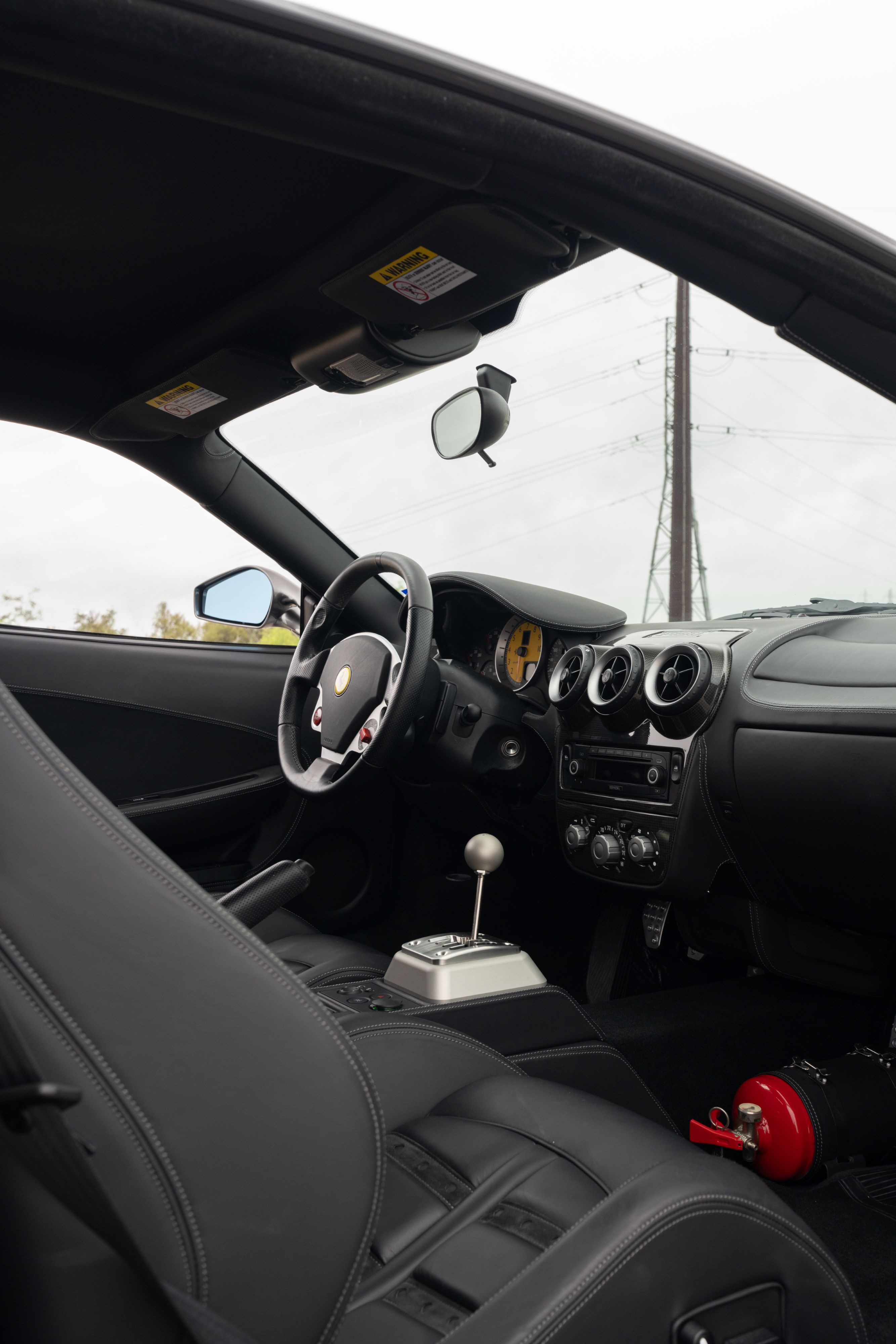2008 Ferrari F430 interior in Grigio Silverstone on Black in Lakeway, TX.