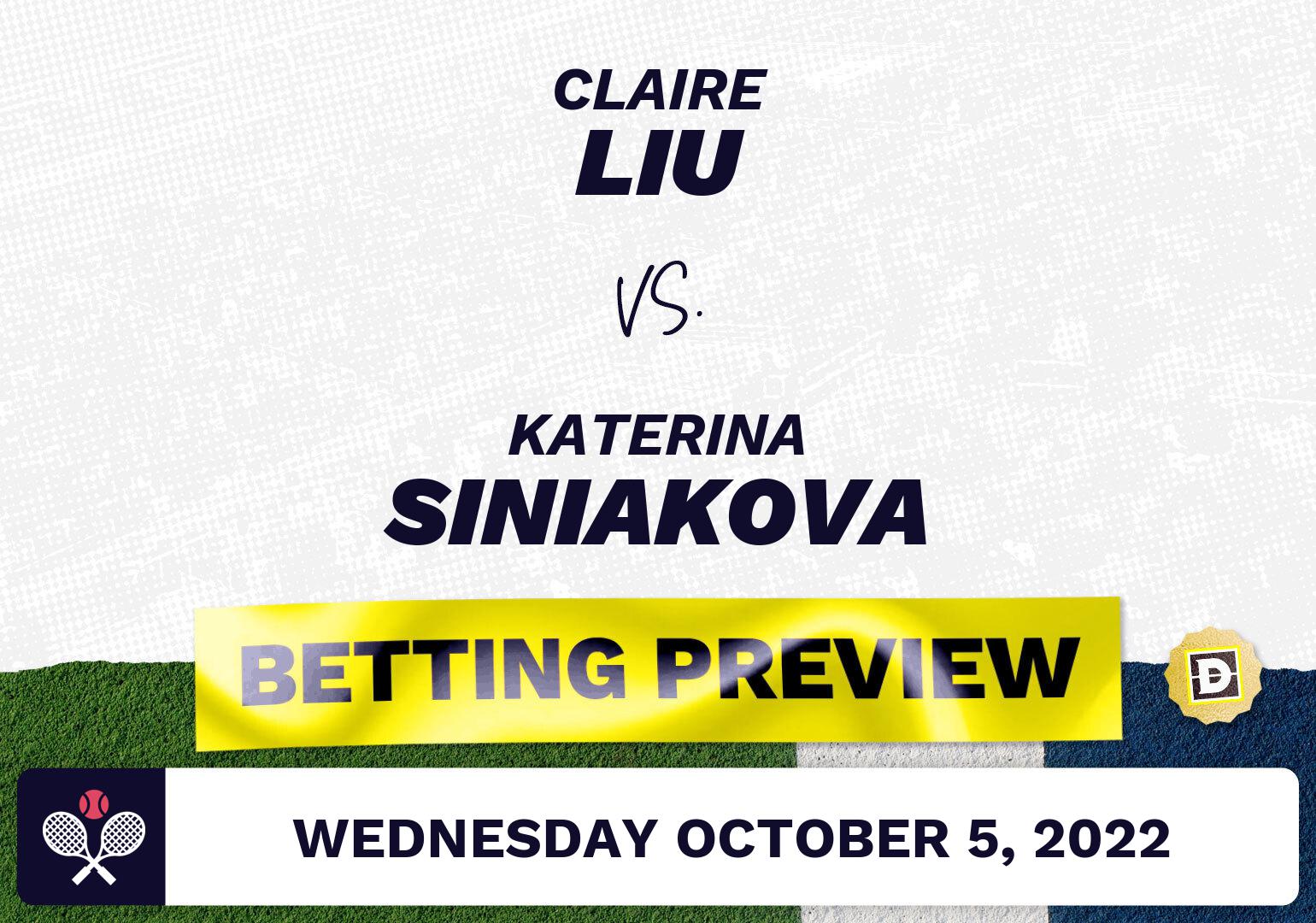 Claire Liu vs. Katerina Siniakova Predictions - Oct 5, 2022