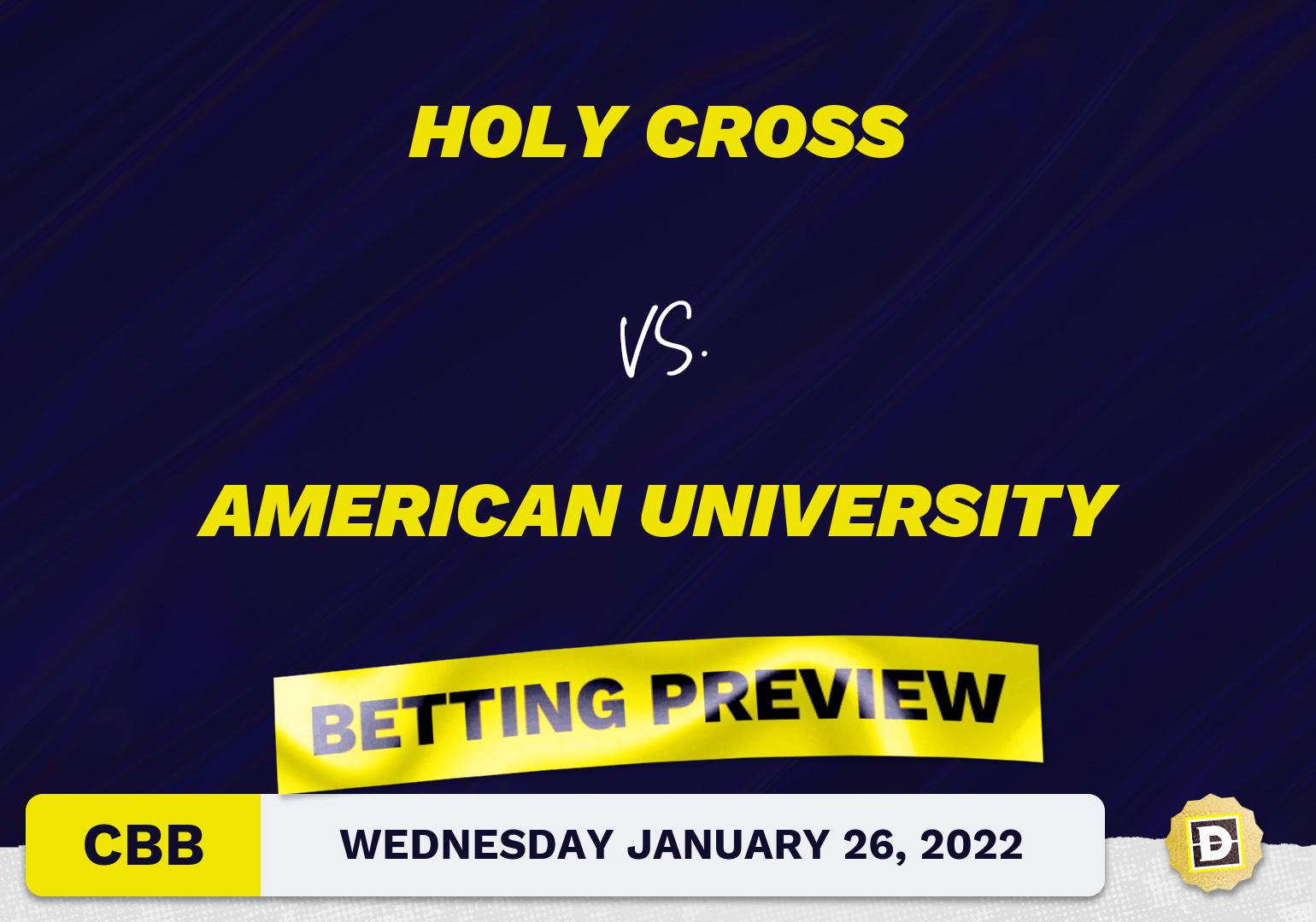 Holy Cross vs. American University CBB Predictions and Odds - Jan 26, 2022
