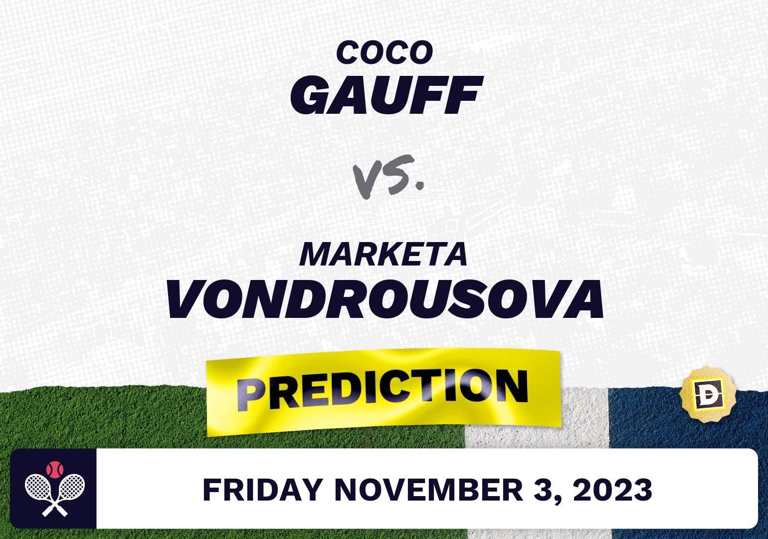Coco Gauff vs. Marketa Vondrousova Prediction - WTA Finals 2023