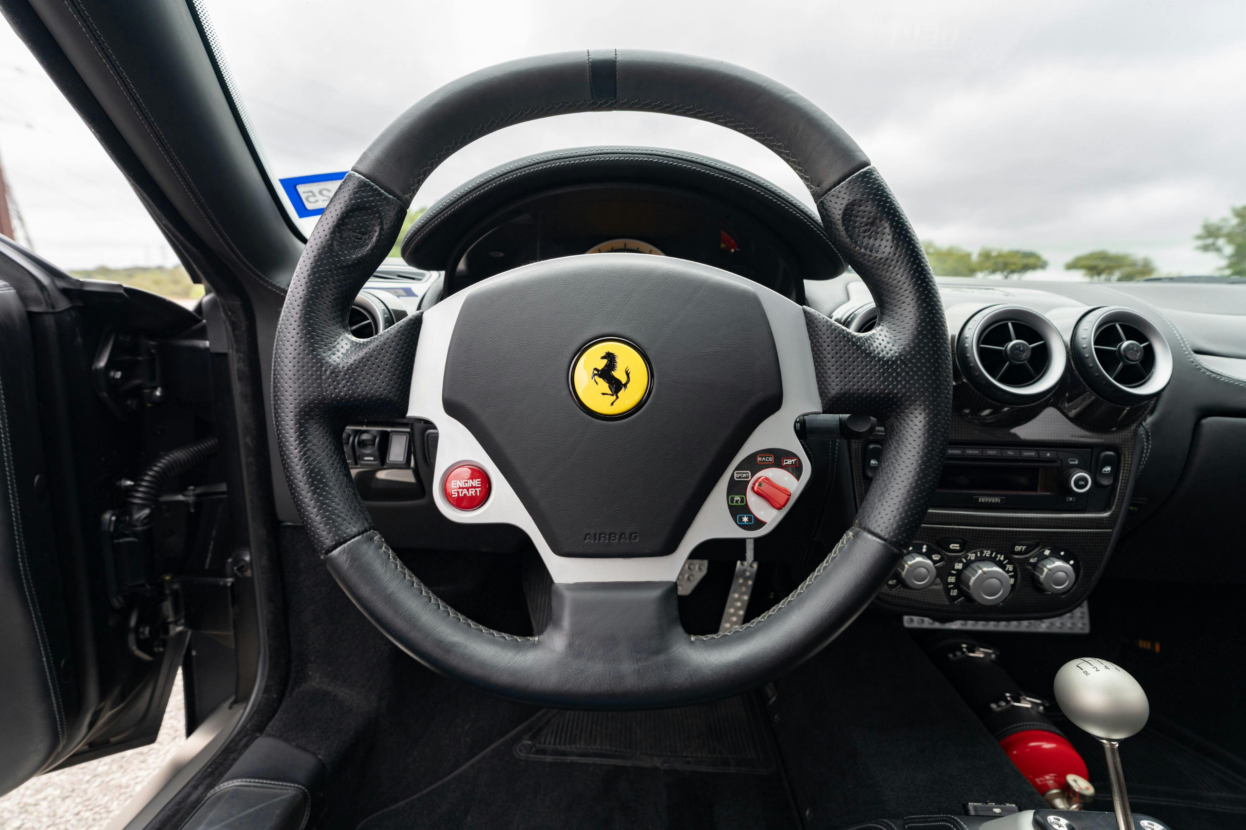 2008 Ferrari F430 steering wheel in Grigio Silverstone on Black in Lakeway, TX.