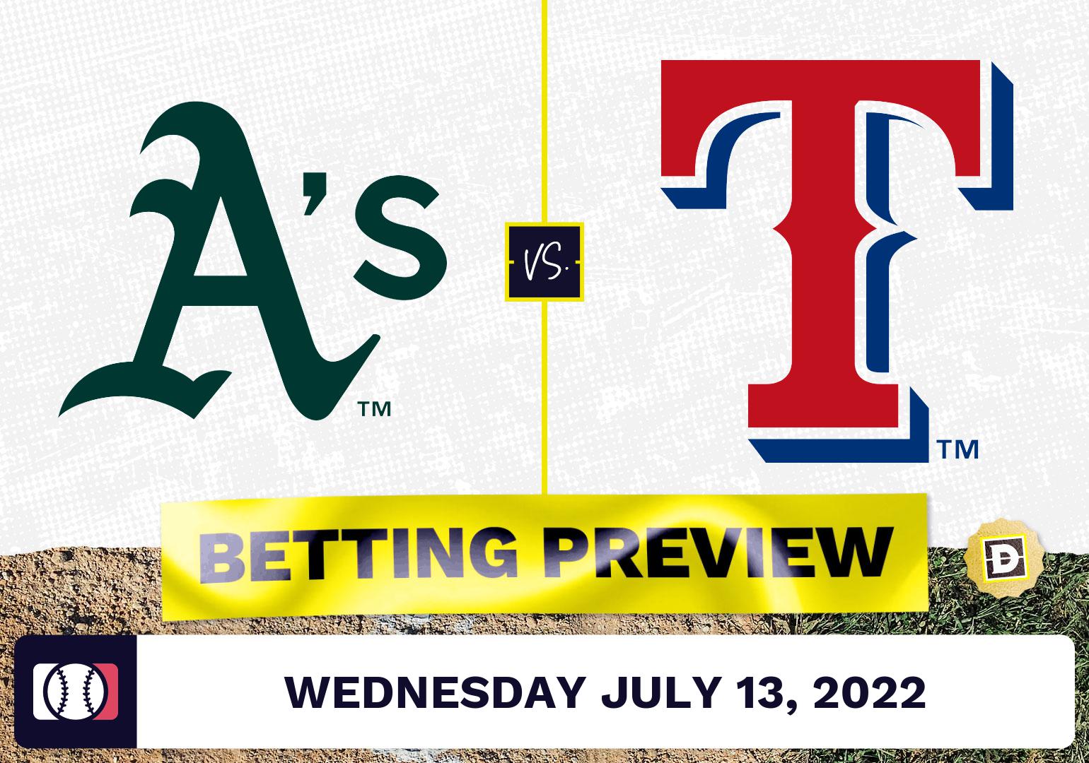 Athletics vs. Rangers Prediction and Odds - Jul 13, 2022