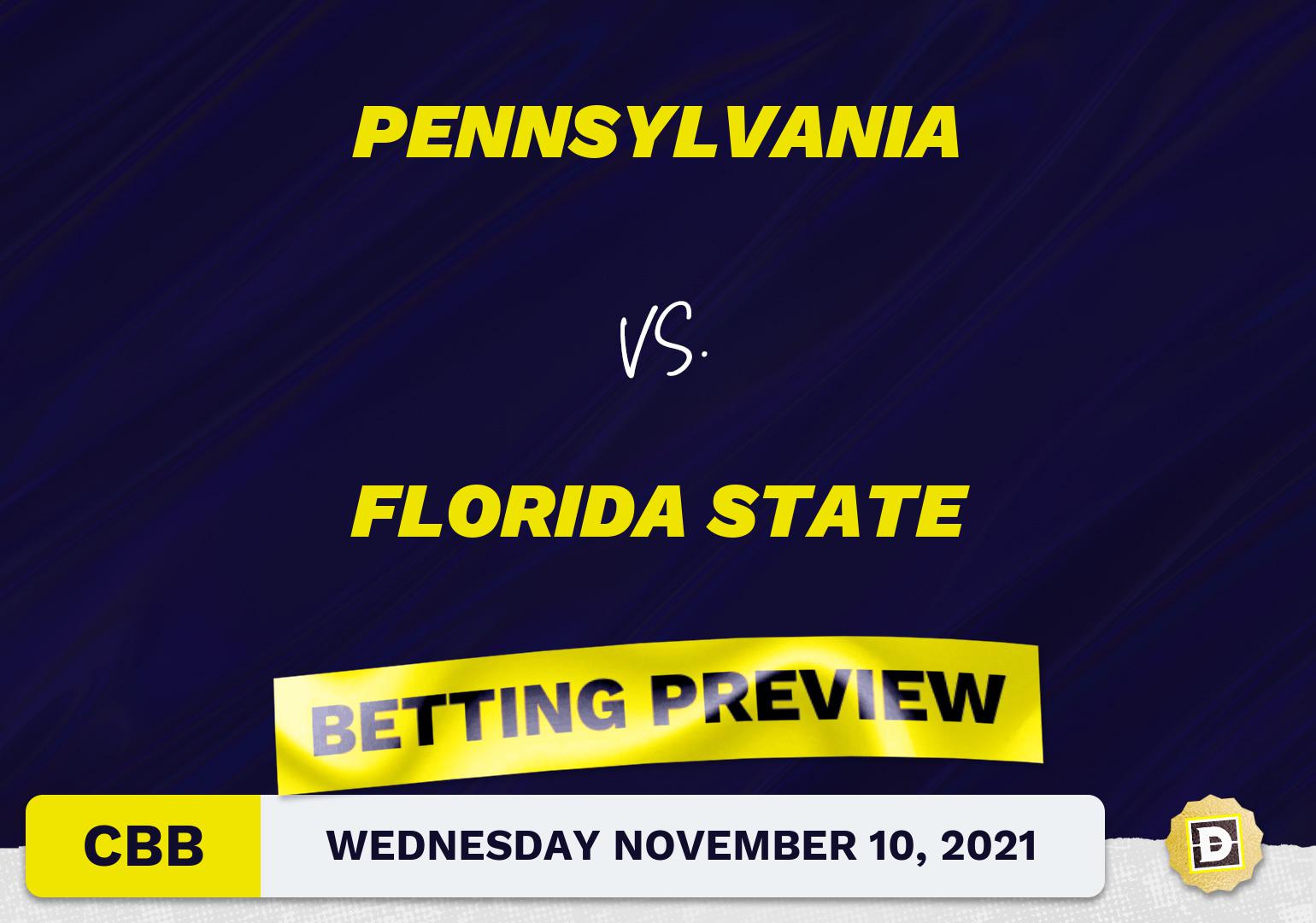 Pennsylvania vs. Florida State CBB Predictions and Odds - Nov 10, 2021