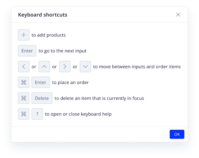 Screenshot of hotkey shortcuts available in Silo's software