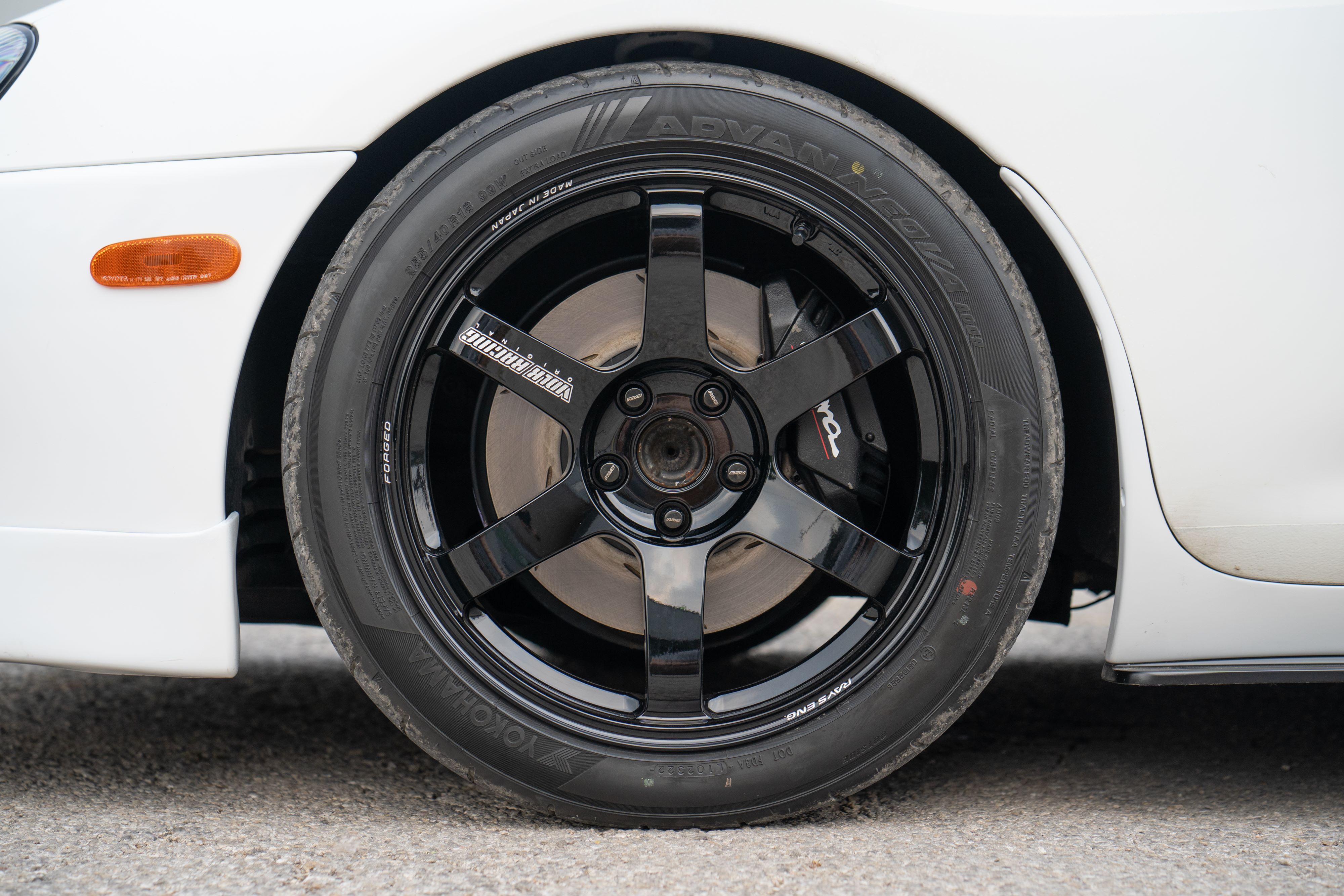 Volk TE37's on a White MK4 Supra.