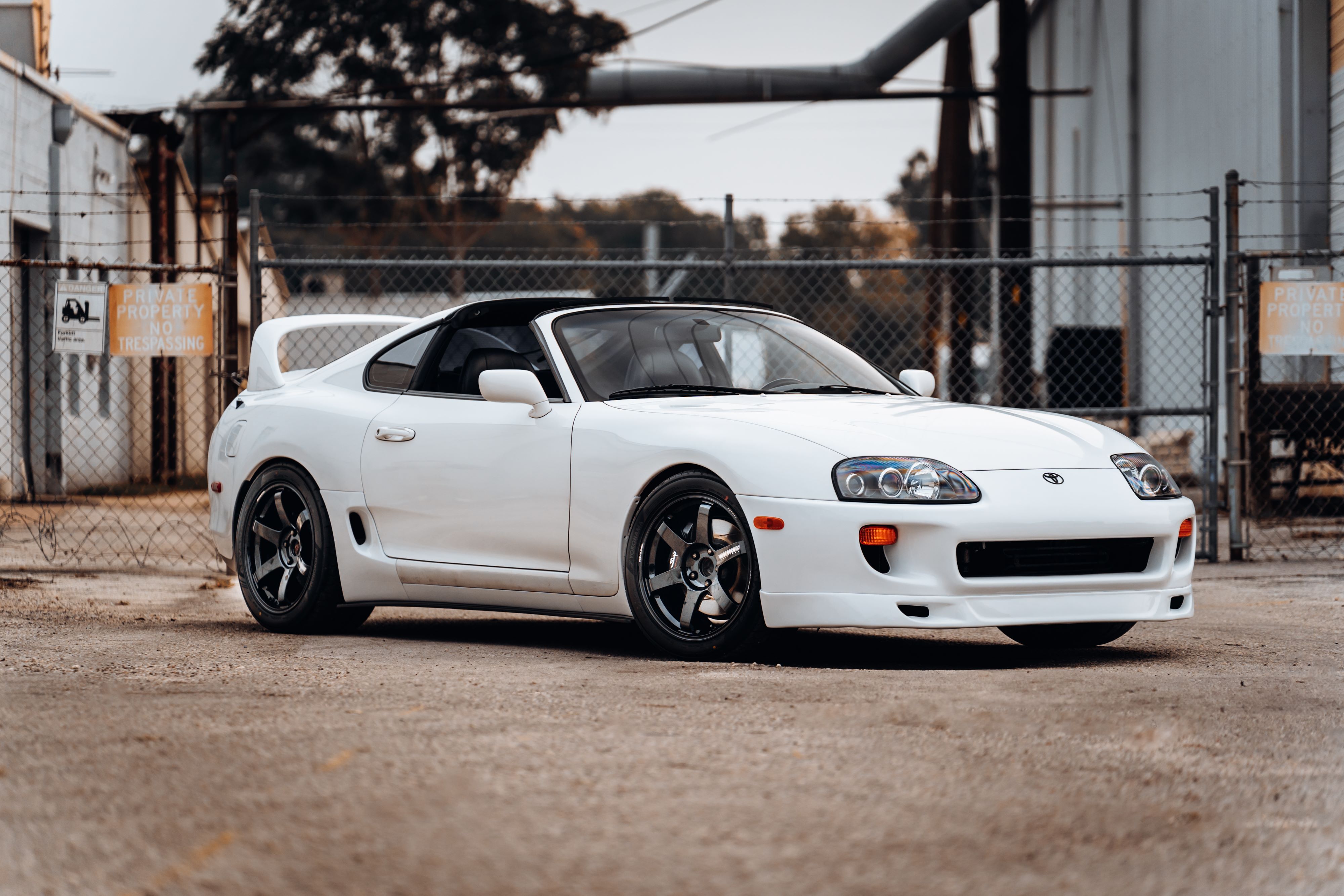 White 1994 Toyota Supra in downtown Austin, TX.