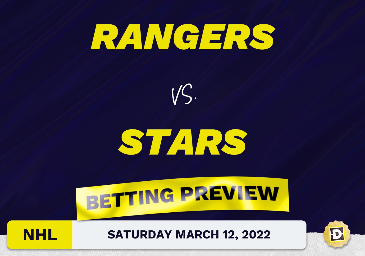 Rangers vs. Stars Predictions and Odds - Mar 12, 2022