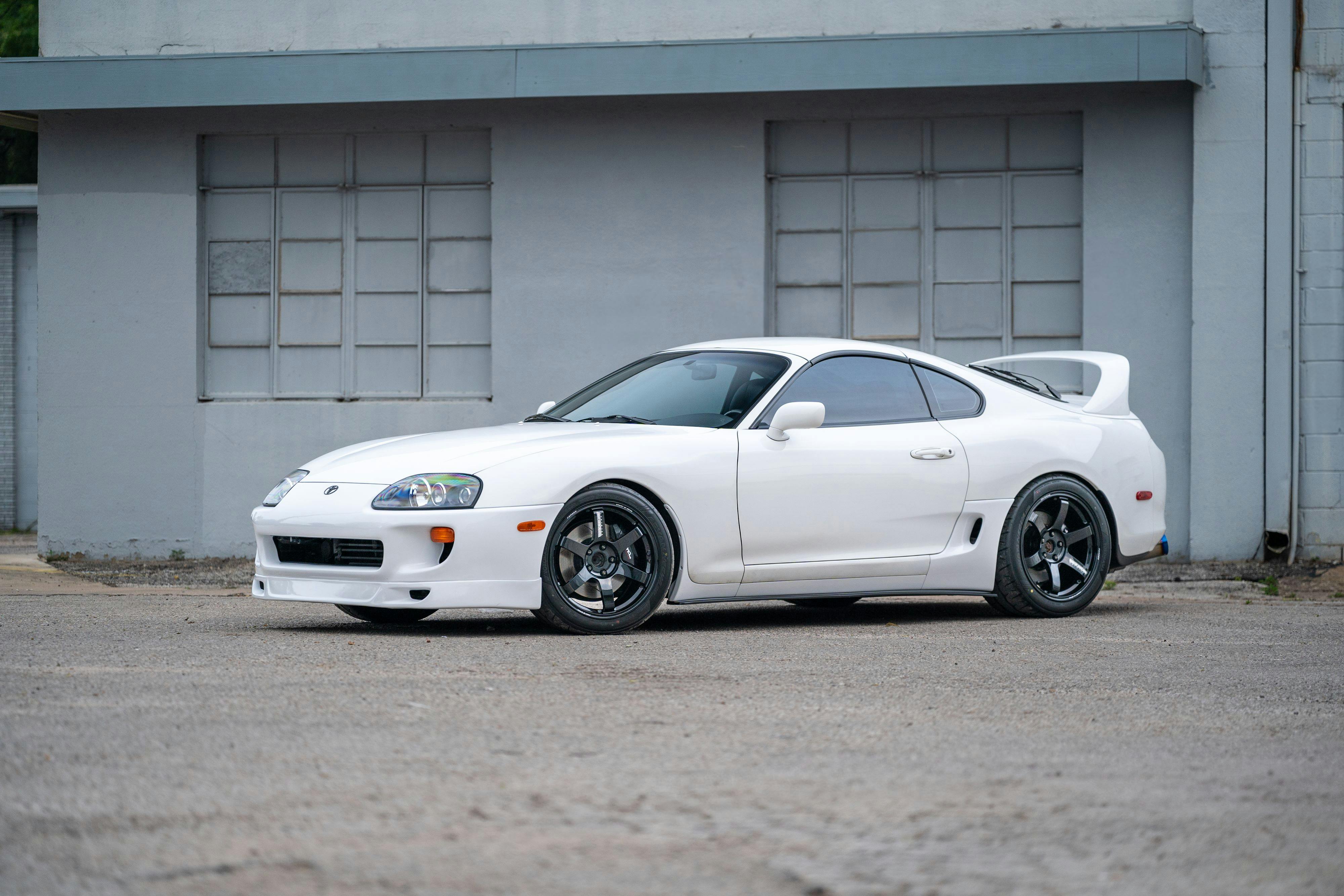 White 1994 Toyota Supra in downtown Austin, TX.