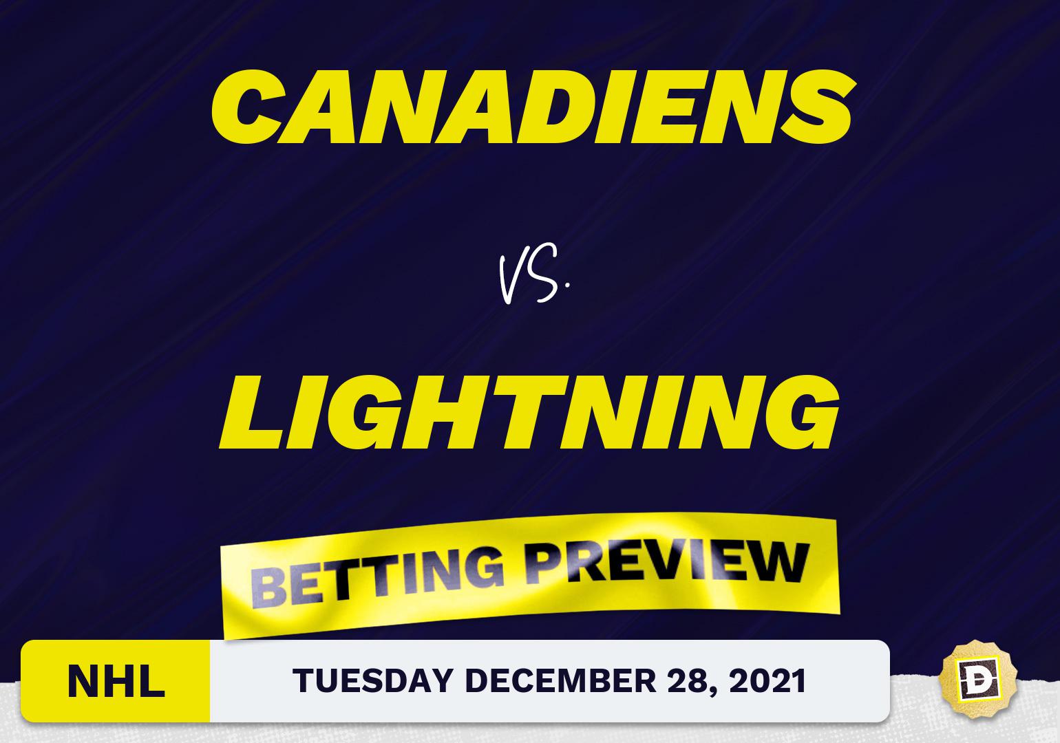 Canadiens vs. Lightning Predictions and Odds - Dec 28, 2021