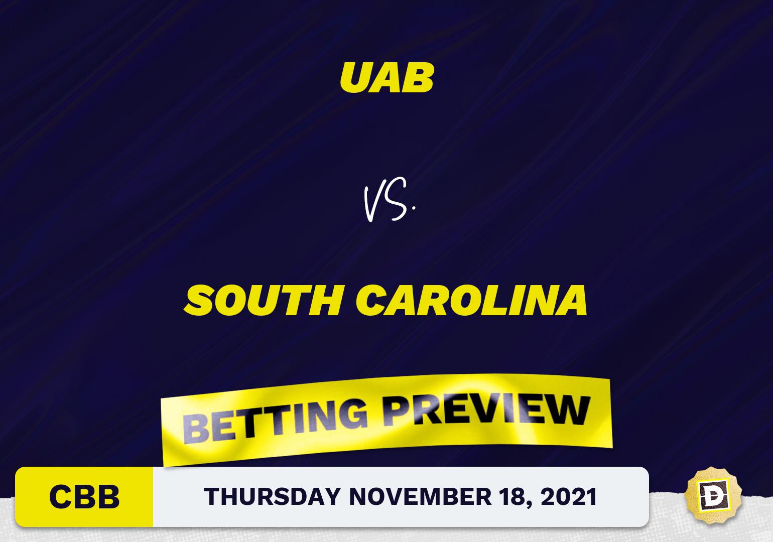 UAB vs. South Carolina CBB Predictions and Odds - Nov 18, 2021