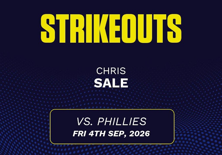 Chris Sale projected stats for Saturday, September 5, 2026.