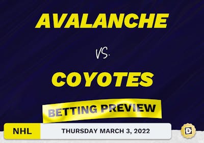 Avalanche vs. Coyotes Predictions and Odds - Mar 3, 2022