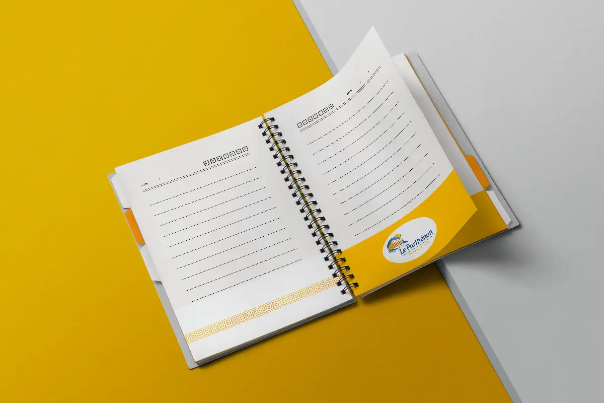 Un bloc-notes avec spirales imprimé par 123imprim