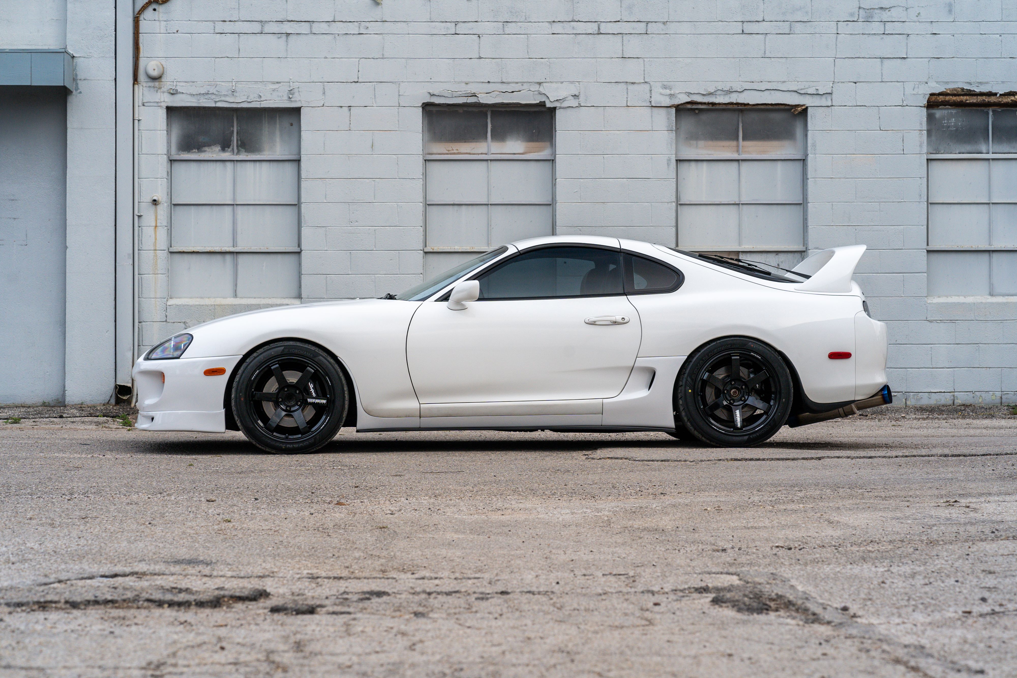 White 1994 Toyota Supra in downtown Austin, TX.