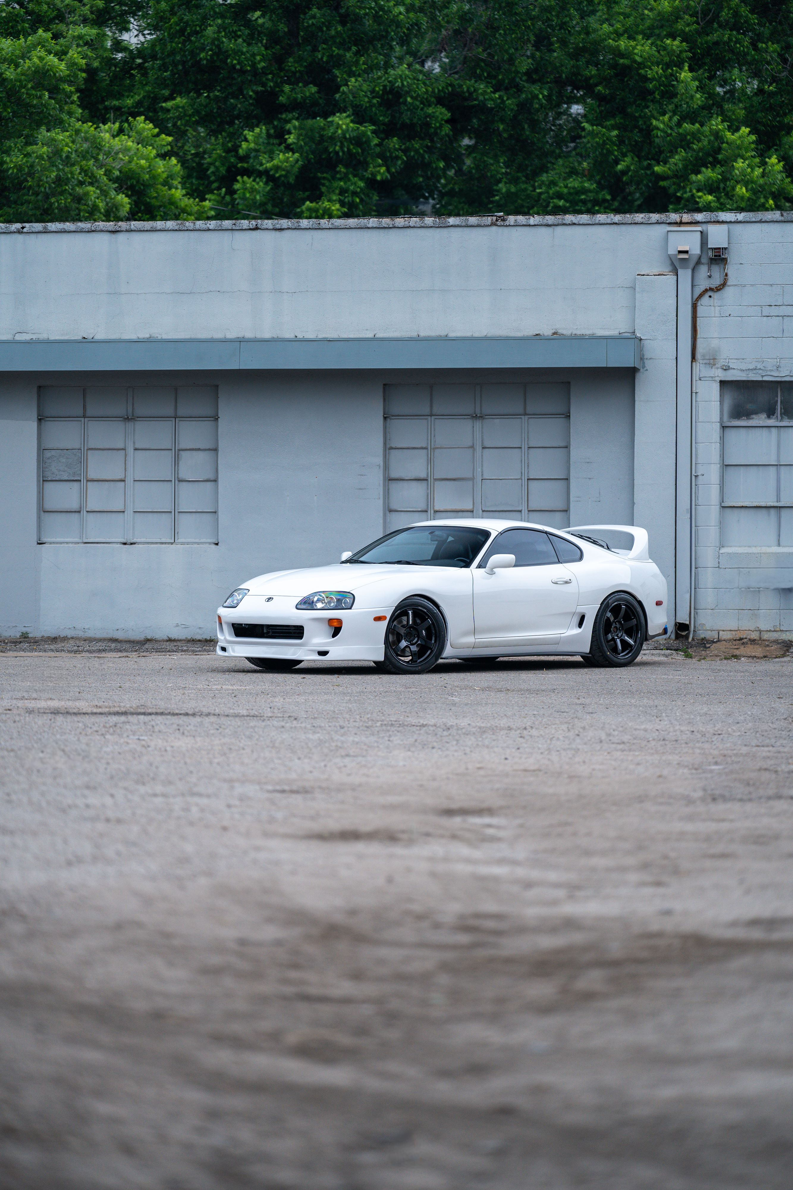 White 1994 Toyota Supra in downtown Austin, TX.