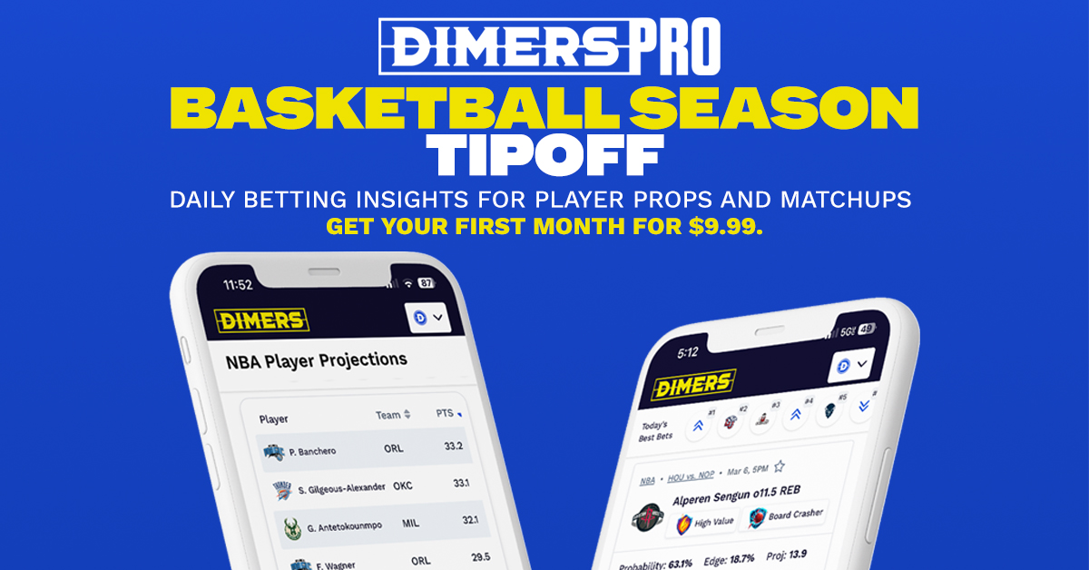 Basketball Season Tipoff: Get a Month of Dimers Pro for the Price of a Week with Code HOOPS