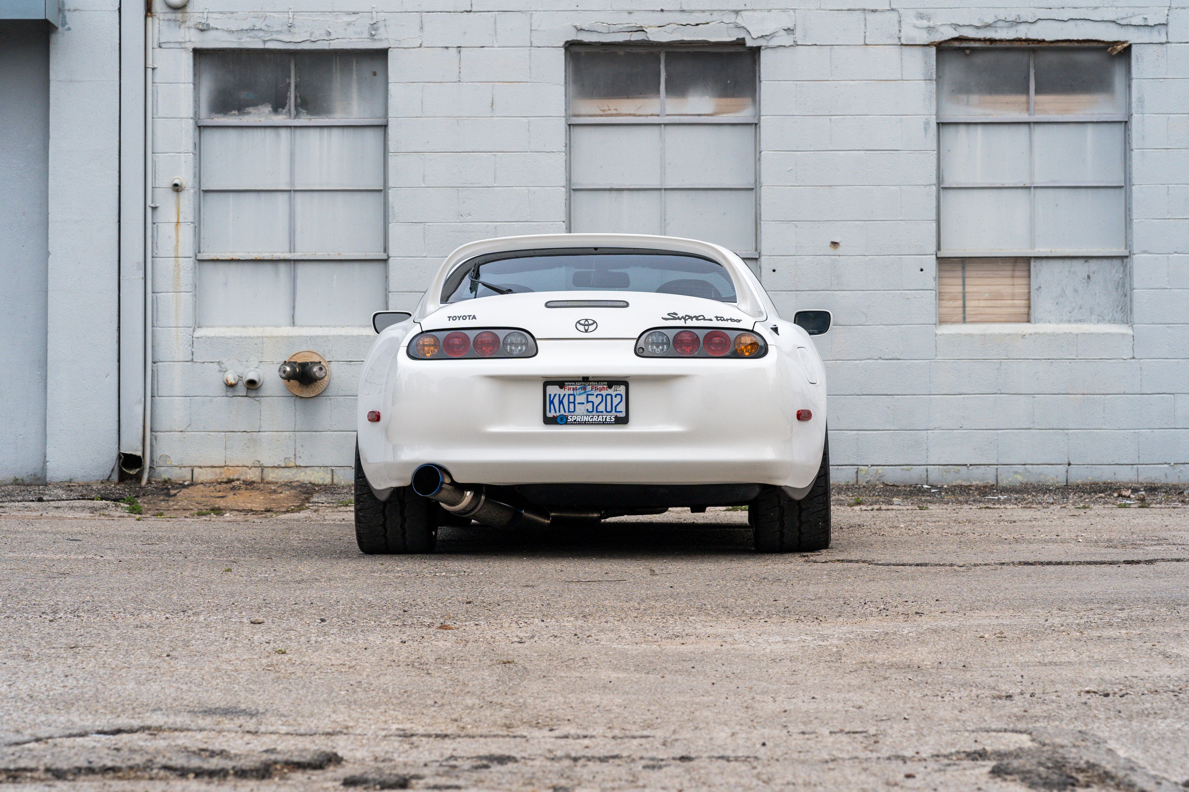 White 1994 Toyota Supra in downtown Austin, TX.