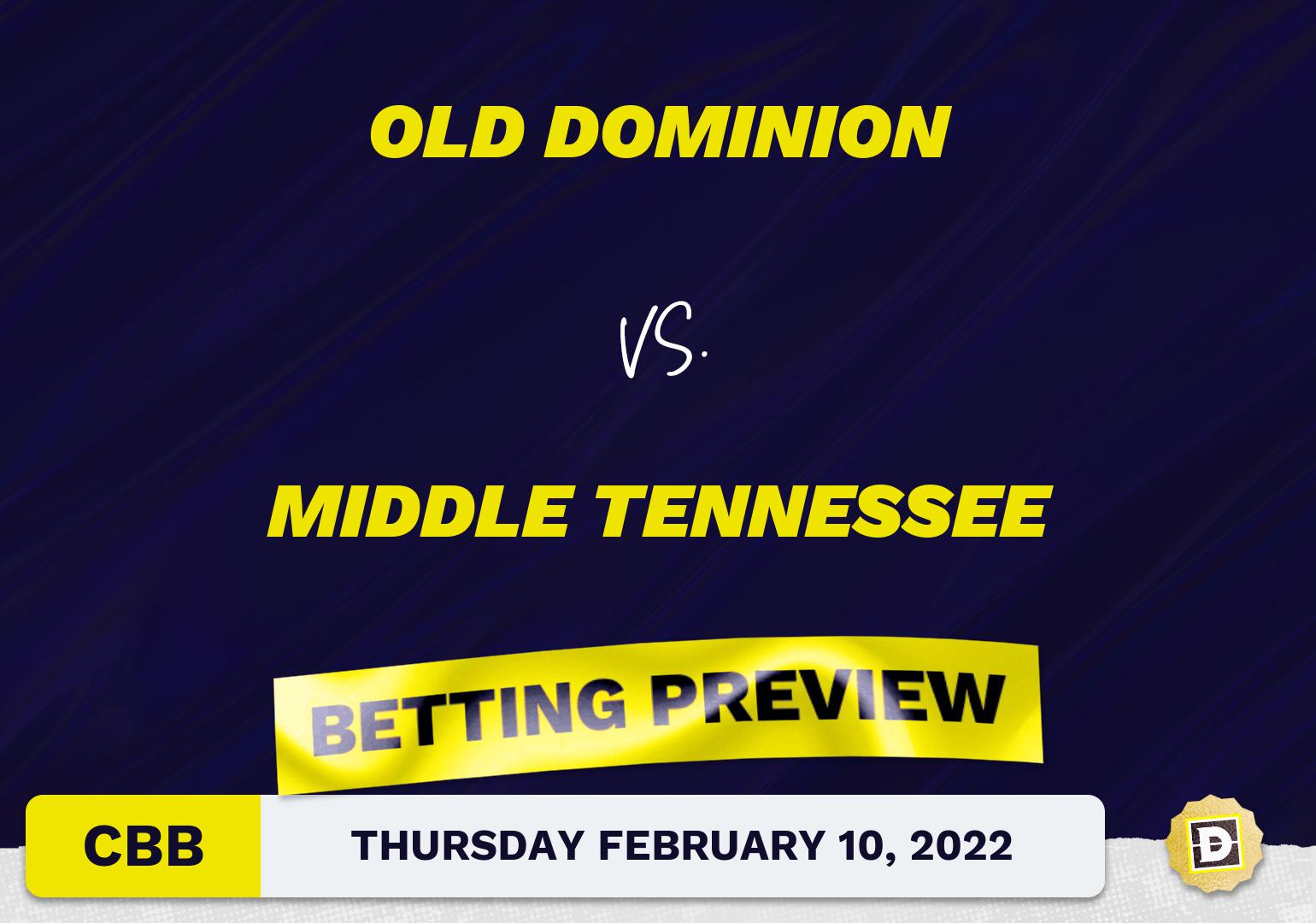 Old Dominion vs. Middle Tennessee CBB Predictions and Odds - Feb 10, 2022