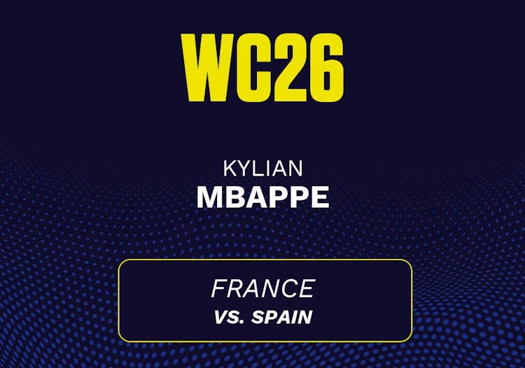 Kylian Mbappe projected stats for Tuesday, July 14, 2026.