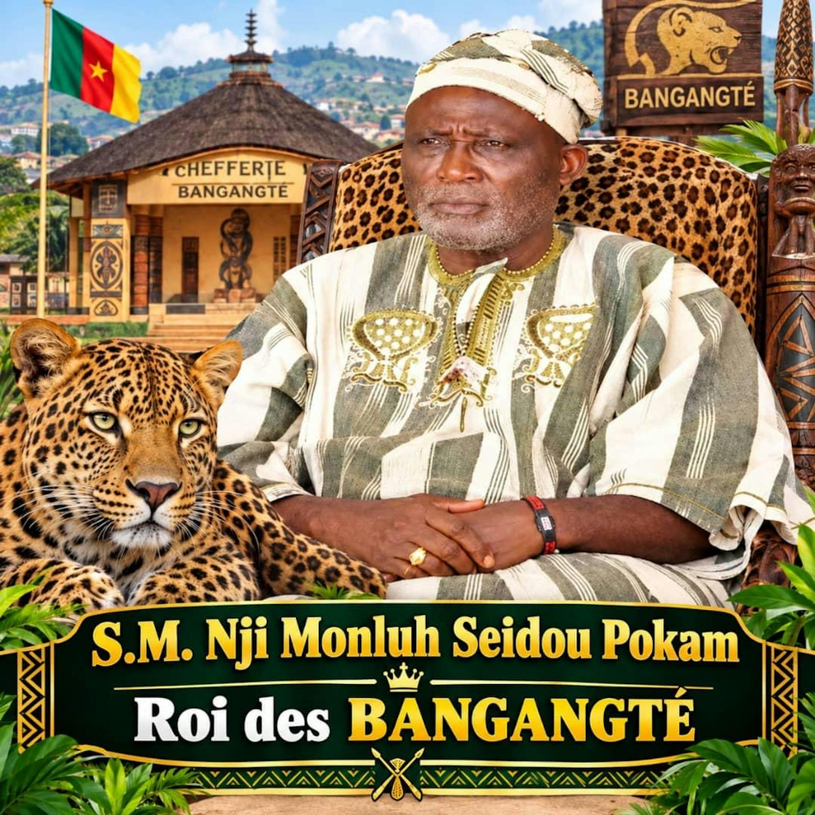 Sa Majesté Nji Monlhu Seidou Pokam chef supérieur de 1 er degré Roi des Bangangte dans le Nde à L’ouest Cameroun 🇨🇲