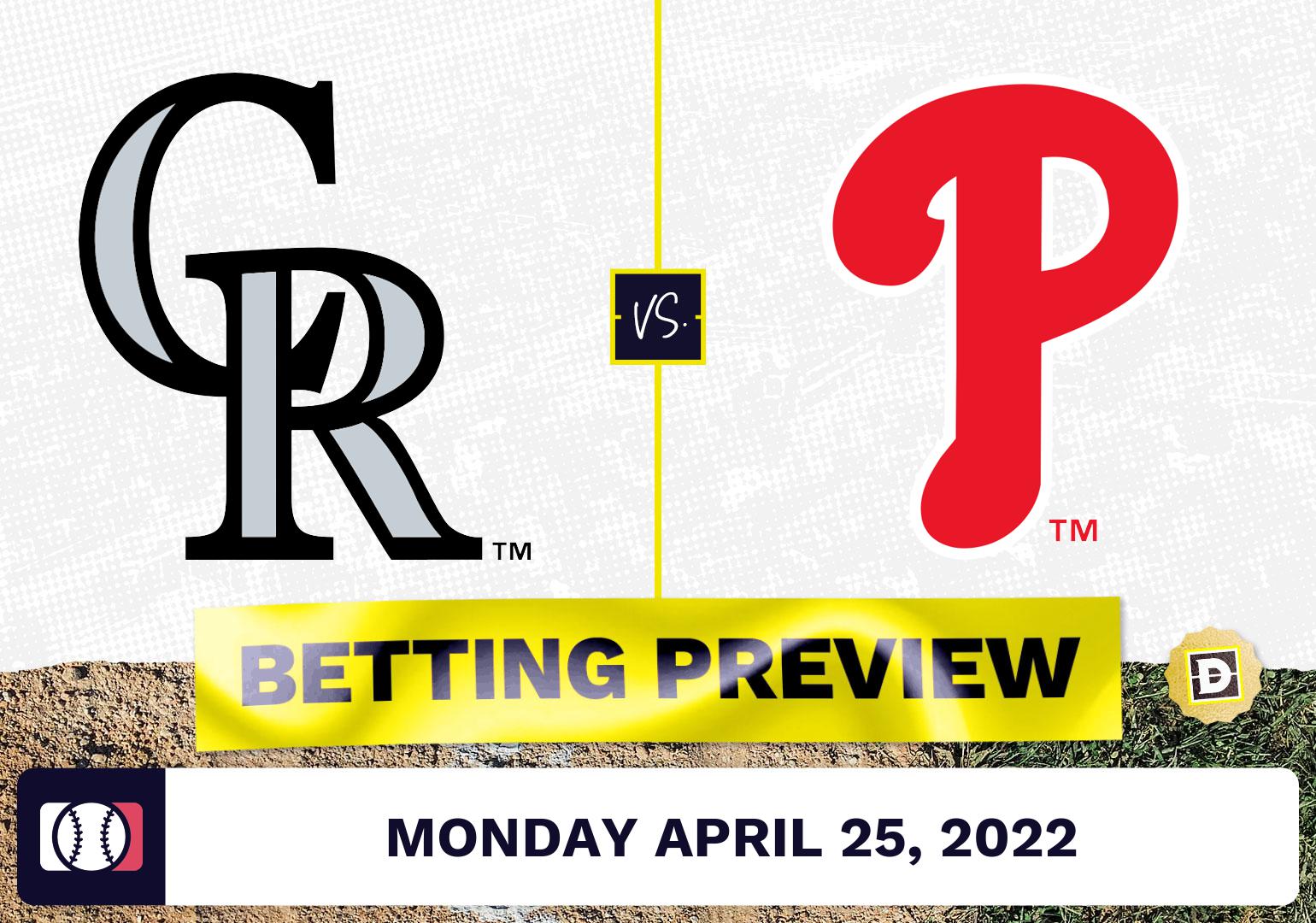 Rockies vs. Phillies Prediction and Odds - Apr 25, 2022