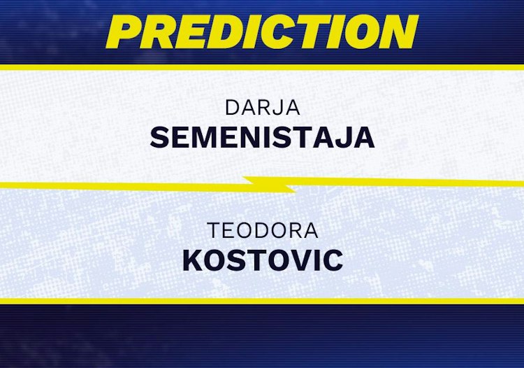 Darja Semenistaja takes on Teodora Kostovic in WTA Sao Paulo action.