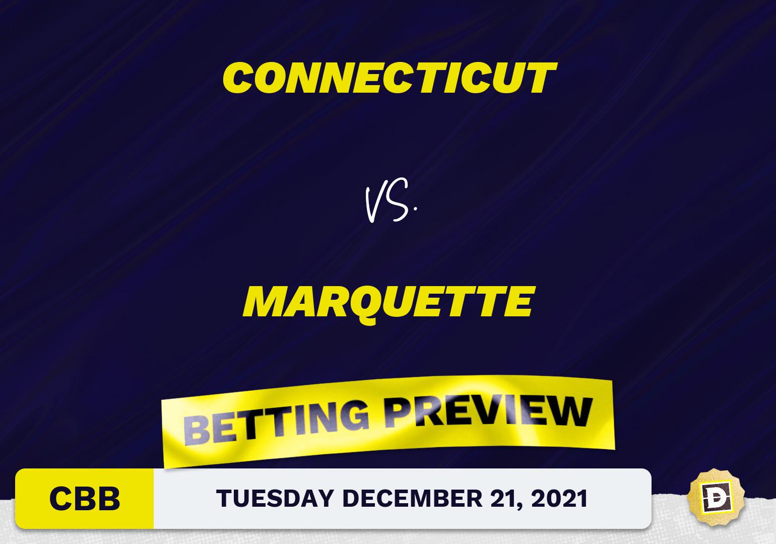 Connecticut vs. Marquette CBB Predictions and Odds - Dec 21, 2021