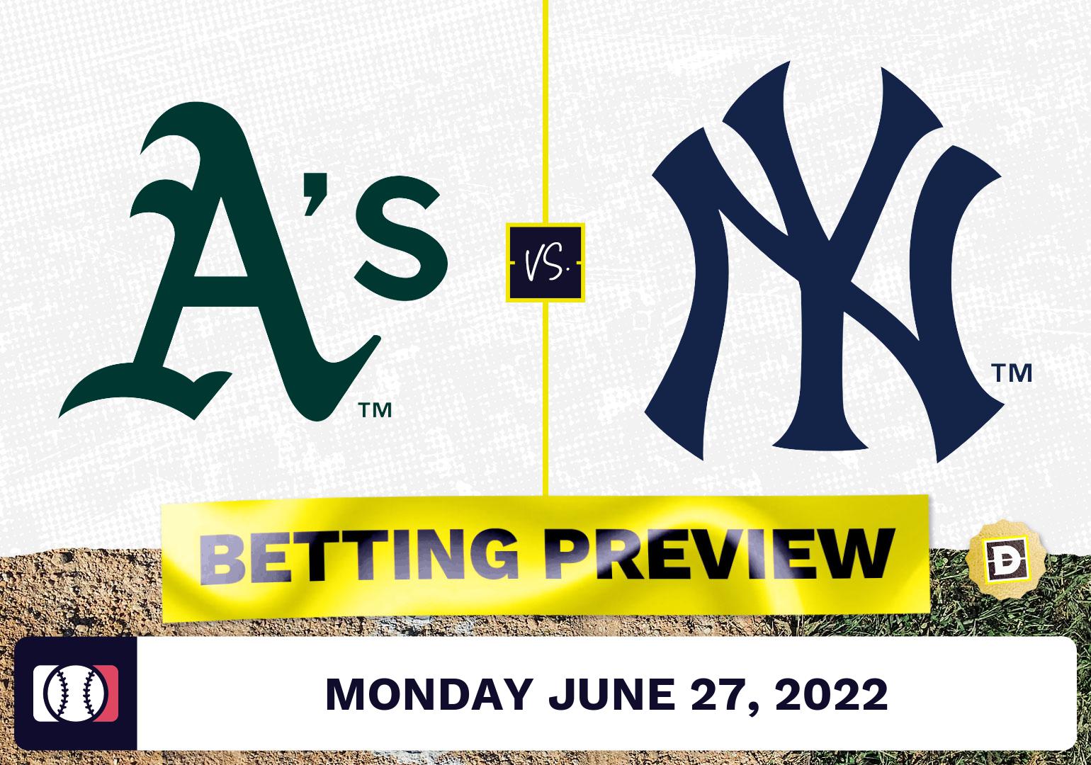 Athletics vs. Yankees Prediction and Odds - Jun 27, 2022