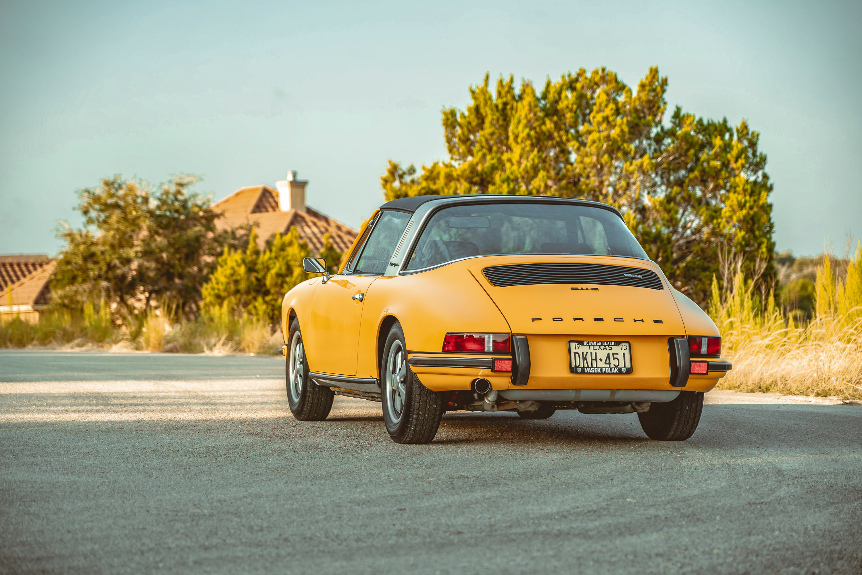 Signal Yellow 911S Targa rear