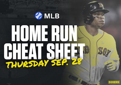 Home Run Cheat Sheet - HR Data, Stats, Matchups and More - Thursday, September 28
